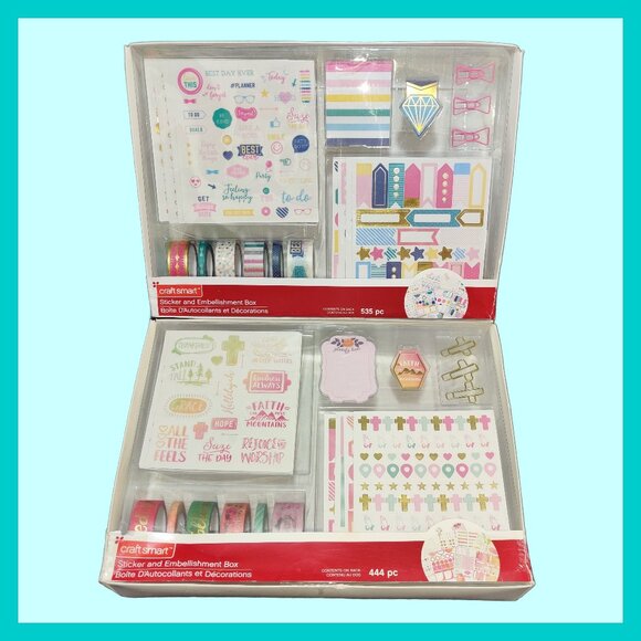 Craft Smart Sticker and Embellishment Box x2 -Everyday & Faith- for Paper Crafts - Picture 1 of 5
